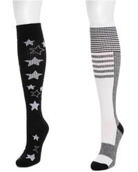 Muk Luks - 2 Pair Pack Cotton Compression Knee High Socks - Lyst