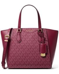 Michael Kors - Taryn Small Signature Logo And Leather Convertible Crossbody Bag - Lyst
