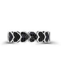 Macy's - Black Spinel Pave Hearts Eternity Ring - Lyst
