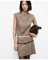 Mango - Fitted Check Top - Lyst