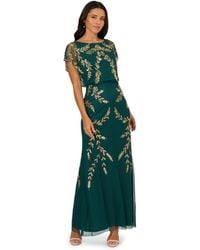 Adrianna Papell - Beaded Flutter Blouson Dress - Lyst