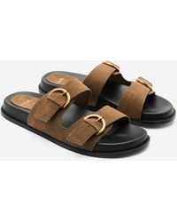 Mango - Natural Fiber Strap And Buckle Leather Sandals - Lyst