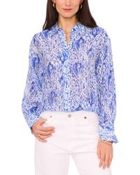 Vince Camuto - Printed Button-front Top - Lyst