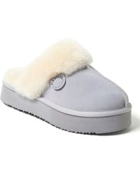 Dearfoams - Fireside By Melton Genuine Shearling Platform Scuff Slipper - Lyst