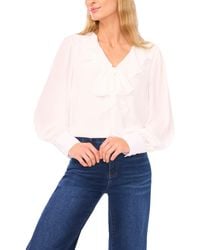 Cece - Ruffle Tie V-neck Top - Lyst