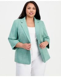 Kasper - Plus Size Notch-collar One-button Blazer - Lyst