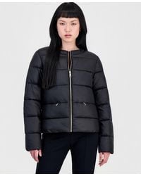 Cece - Short Quilted Puffer Collarless Jacket - Lyst