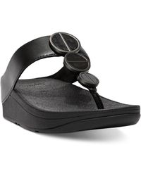 Fitflop - Halo Metallic Trim Toe Post Sandals - Lyst