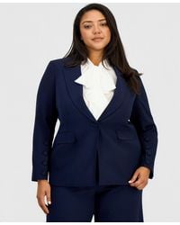 Tahari - Plus Size Peak Lapel One-button Blazer - Lyst