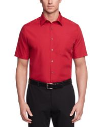 Van Heusen - Poplin Solid Short-sleeve Dress Shirt - Lyst