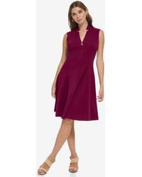 Calvin Klein - Sleeveless Scuba Crepe A-line Dress - Lyst