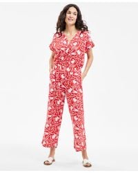 Style & Co. - Printed Cotton Gauze Cropped Pull-on Pants - Lyst