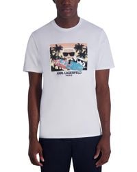 Karl Lagerfeld - Surfer Cat Karl Graphic T-shirt - Lyst