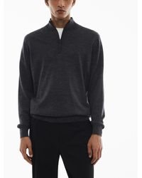 Mango - 100% Merino Wool Zipper Collar Sweater - Lyst