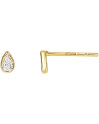 Zoe Lev - Pear Bezel 14k Diamond Stud Earrings - Lyst