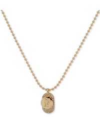DKNY - Gold-tone Crystal & Logo Charm Pendant Necklace - Lyst