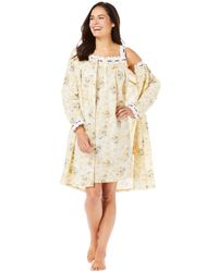 Only Neccessities - Plus Size Only Necessities Short 2-piece Cabbage-rose Peignoir Set - Lyst