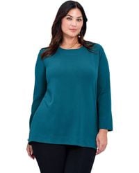 Avenue - Plus Size Breanna Eyelet Detail Hacci Top - Lyst