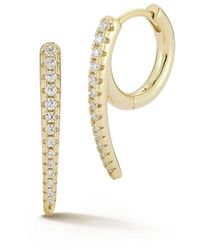 Rachel Zoe - 14k Plated Sterling Silver Pave Curve huggie Hoop Earrings - Lyst