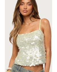 Edikted - Macy Sequin Backless Sleeveless Top - Lyst