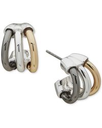DKNY - Tri-tone Extra-small Triple Split Hoop Earrings - Lyst