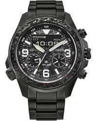 Citizen - Eco-drive Chronograph Promaster Land Gray-tone Stainless Steel Bracelet Watch 44mm - Lyst