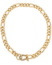 Ettika - 18k Gold Plated Pave Clasp And Chain Necklace - Lyst