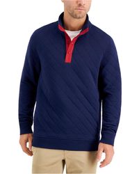 Club Room Quilted Pullover Sweater, Created For Macy's - Blue