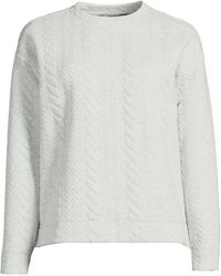 Lands' End - Over D Quilted Cable Sweatshirt - Lyst