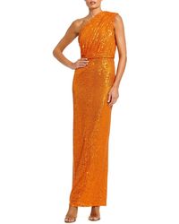 Mac Duggal - Sequined Ruched One Shoulder Gown - Lyst