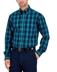 Club Room Regular Fit Boledo Plaid Traveler Dress Shirt, Created