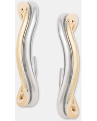 On 34th - Two-tone Double-row Wavy Hoop Earrings - Lyst