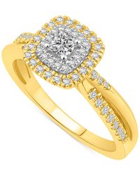 Macy's - Diamond Princess-cut Halo Engagement Ring (1/2 Ct. T.w. - Lyst