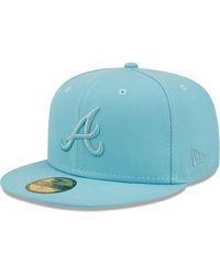 KTZ Atlanta Braves Pride 39thirty Stretch Fitted Cap in Blue for