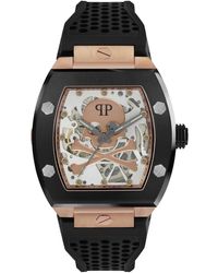 Philipp Plein - Automatic The $keleton Black Silicone Strap Watch 44mm - Lyst