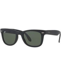 Ray-Ban Folding Wayfarer Sunglasses in Green | Lyst