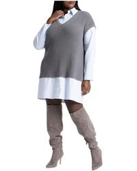 Eloquii - Plus Size Twofer Shirt Dress - Lyst
