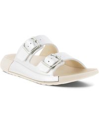 Ecco - Cozmo Two Band Leather Buckle Sandals - Lyst