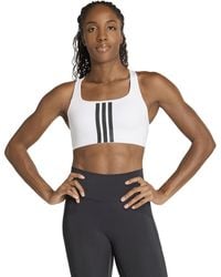 adidas - Optime Workout 3-stripes Medium Support Bra - Lyst