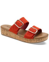 Style & Co. - Temppestt Slip-on Buckled Wedge Sandals - Lyst