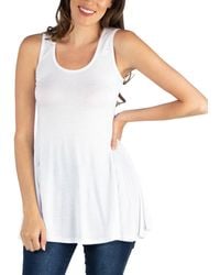 24seven Comfort Apparel - Scoop Neck Sleeveless Tunic Top - Lyst