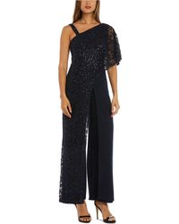 one shoulder lace jumpsuit