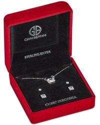 Giani Bernini - 3-pc. Set Cubic Zirconia Halo Pendant Necklace & Two Pair Stud Earrings - Lyst