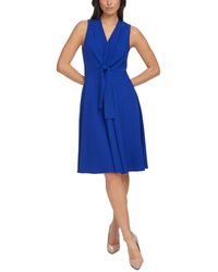 Tommy Hilfiger - Crepe Tie-front Sleeveless Dress - Lyst