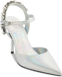 Karl Lagerfeld - Shelli Embellished Ankle-strap Pointed-toe Pumps - Lyst