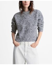 Mango - Round Neck Boucle Sweater - Lyst