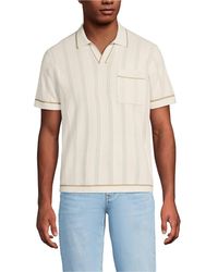 Lands' End - Short Sleeve Textured Tipped Sweater Polo - Lyst