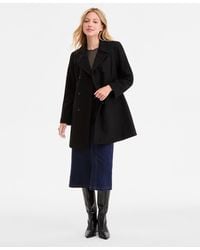 Anne Klein - Double Breasted Peacoat Exclusively At Macys P Xxs Xxl - Lyst