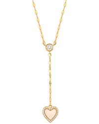 Giani Bernini - Cubic Zirconia & Enamel Heart Halo Lariat Necklace In 18k Gold-plated Sterling Silver, 16" + 2" Extender, Created For Macy's - Lyst