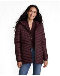 Lands' End - Wanderweight Packable Down Hooded Long Jacket - Lyst